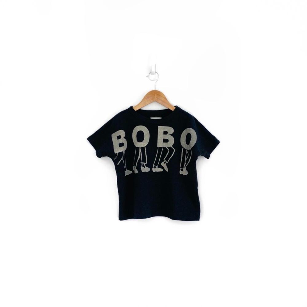 Bobo Choses Black Tee with Gray Bobo Lettering